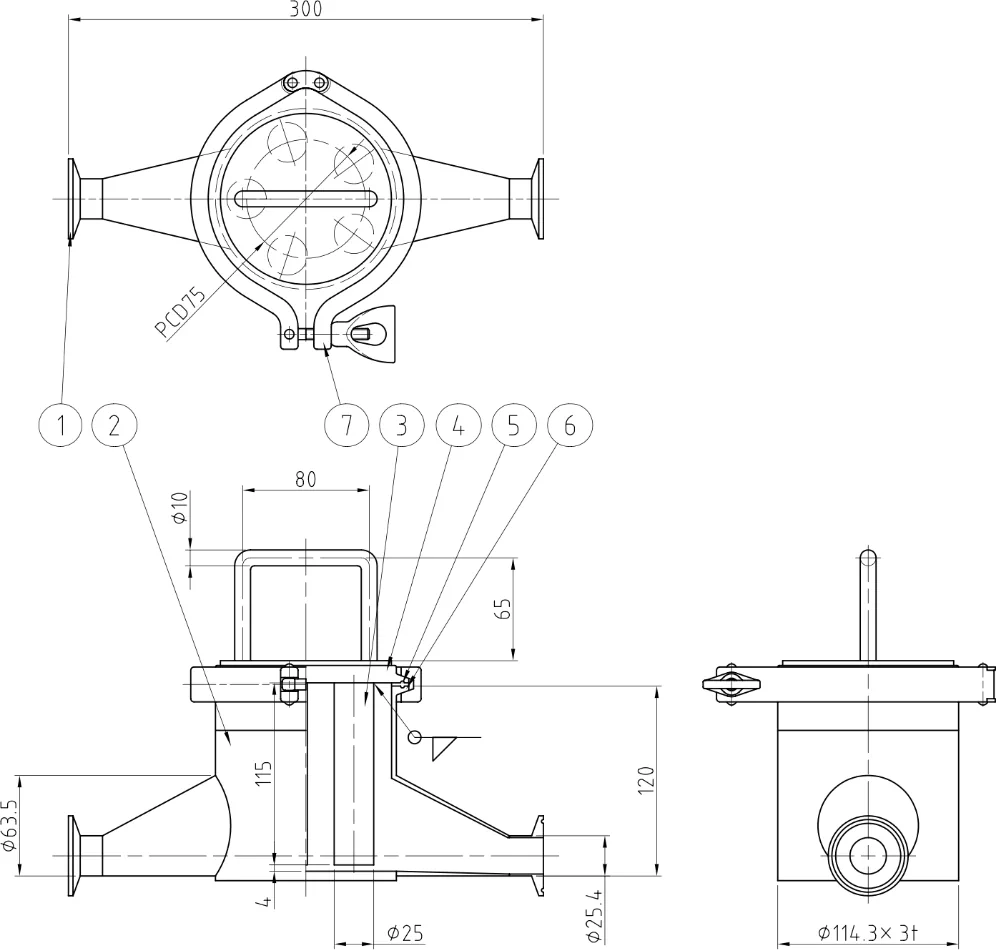 マグネットフィルターJMF-1型1200mT外形寸法図